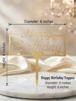 Happy Birthday Rectangle Cake Topper - Image 2