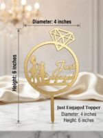 Just Engaged Cake Topper - Image 2