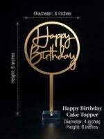 Happy Birthday Circle Cake Topper - Image 2
