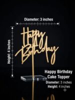 Happy Birthday Elegant Cake Topper