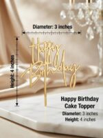 Happy Birthday Elegant Cake Topper - Image 2