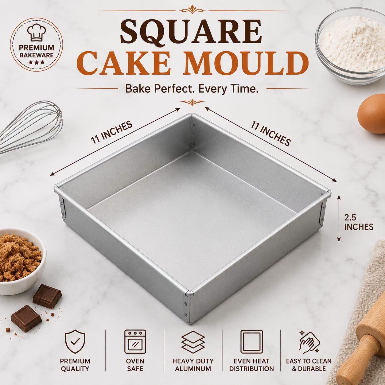 IMG_8370 Square Cake Mould-11 inch - Image 1