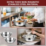 Premium Stainless Steel Measuring Mixing Bowl (Medium Size): - Image 4