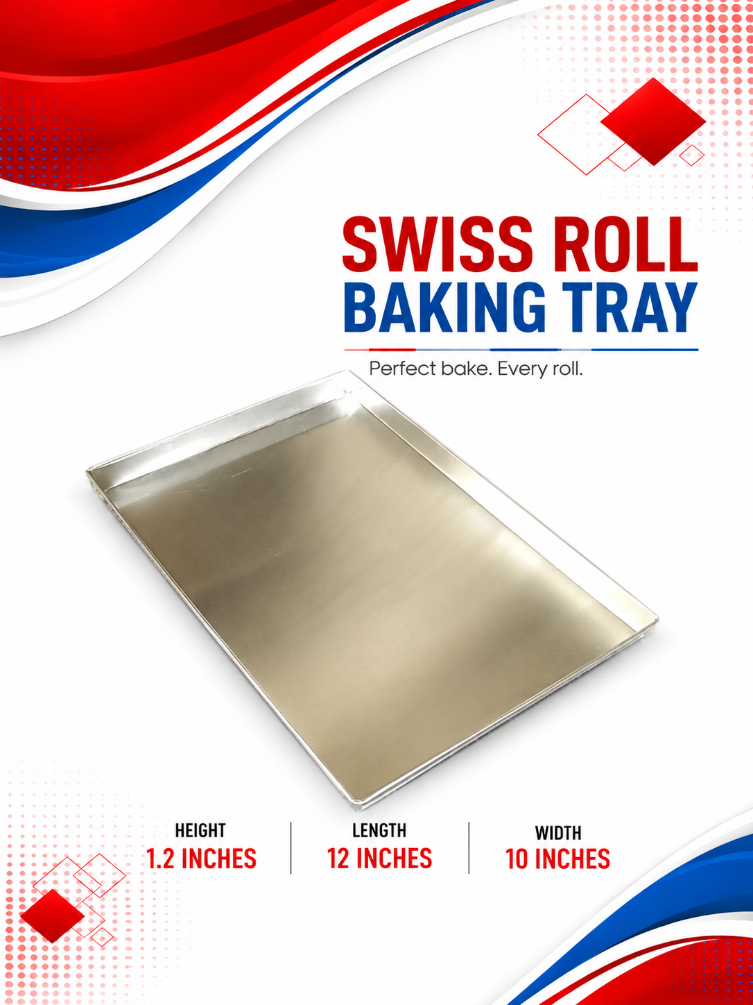 0FFDB416-B28D-487D-9CC3-C0622079A5DC Swiss Roll Baking Tray (12" x 10" x 1.2") - Image 1
