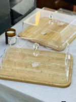 Wooden Cake Dish with Acrylic Lid - Image 5