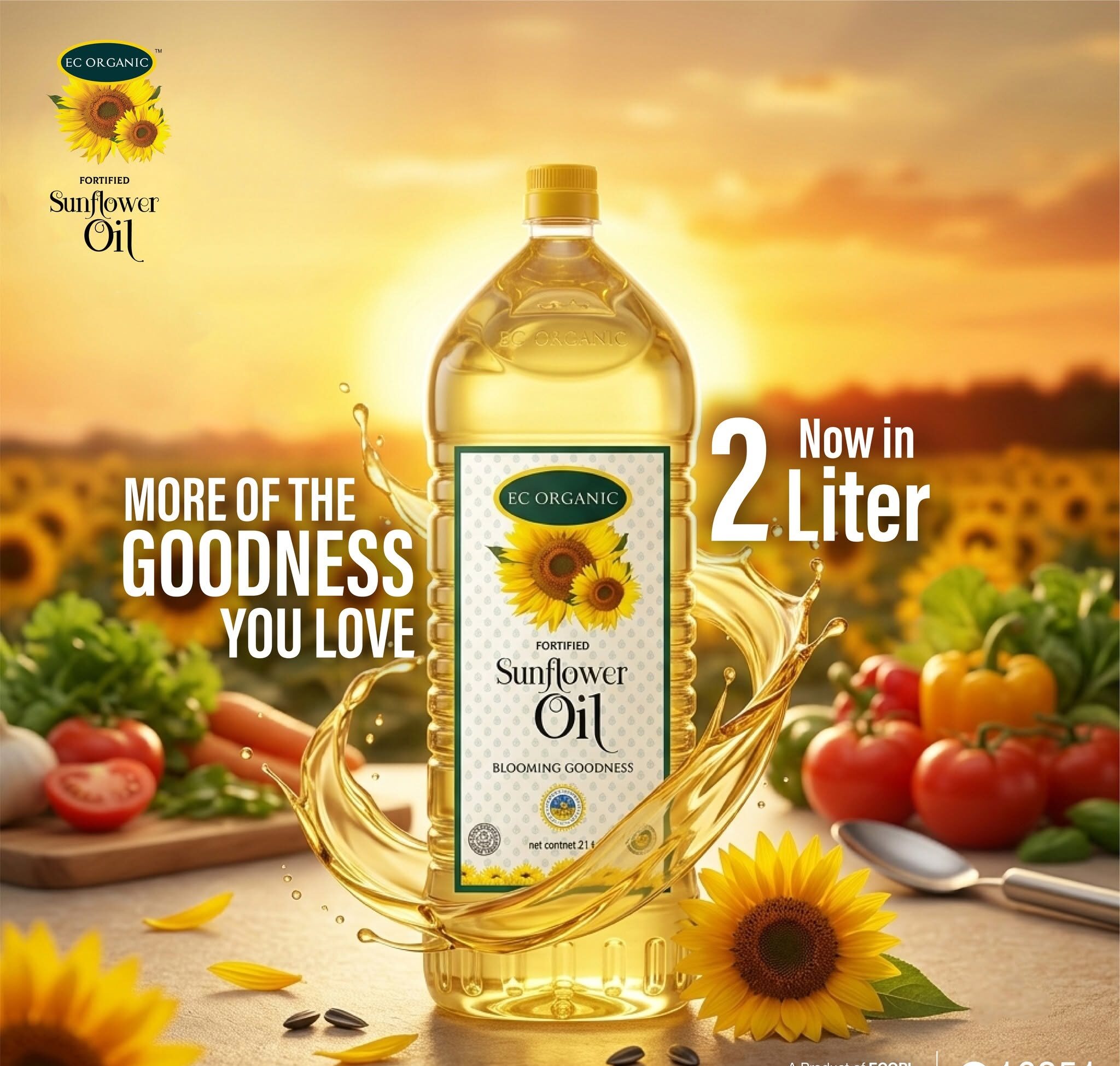 Ecorganic Fortified Sunflower Oil 2L Ecorganic Fortified Sunflower Oil 2L - Image 1