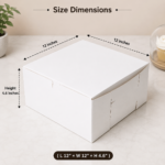 White Square Cake Box 1000 pcs- 12x12x4.6 inches