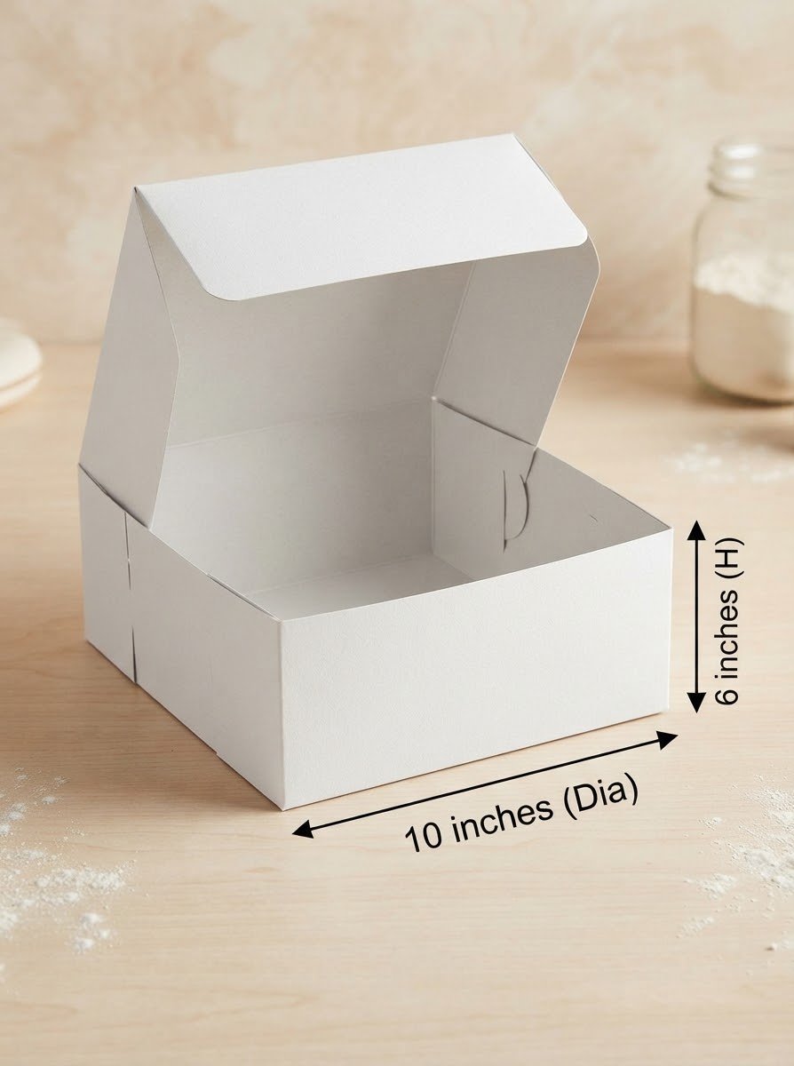 IMG_9142 White Square Cake Box 1000 pcs- 8x8x6 inches - Image 1