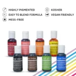 Chefmaster 8-color Kit Liqua-Gel Liquid Food Coloring (20 ml bottles) - Classic - Image 3