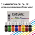 Chefmaster 8-color Kit Liqua-Gel Liquid Food Coloring (20 ml bottles) - Classic - Image 4
