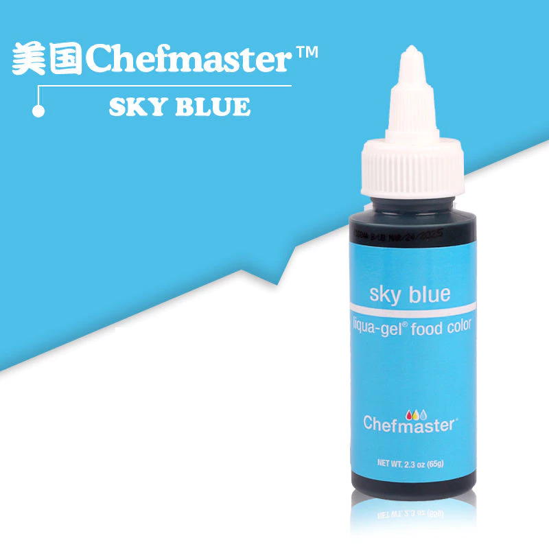 sky blue Chefmaster Sky Blue Gel Liquid Food Coloring 65g - Image 1