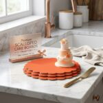 Scalloped Cake Board – Orange Color (7 Inches) - Image 2